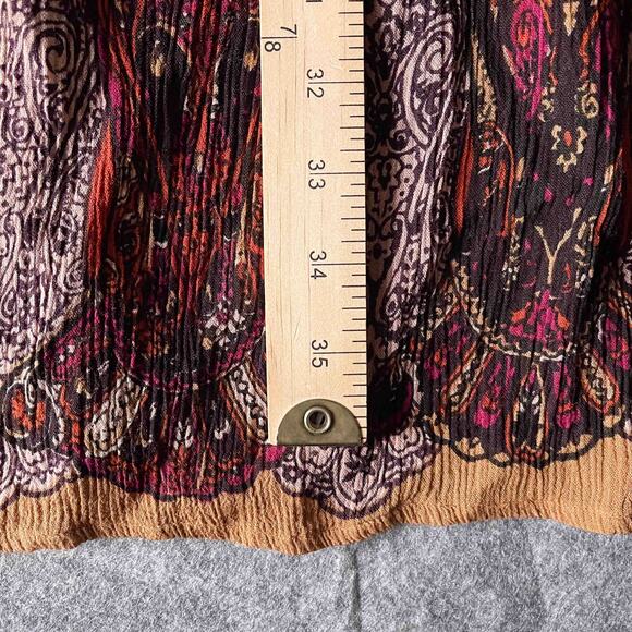 Women's Bila Studded Gauzy Midi Dress Multicolor Boho Print 100% Rayon Size XL - Picture 7 of 7